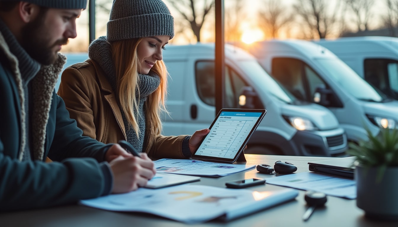 Illustration: Comment comparer les offres de location de camionnette en aller simple en février ?