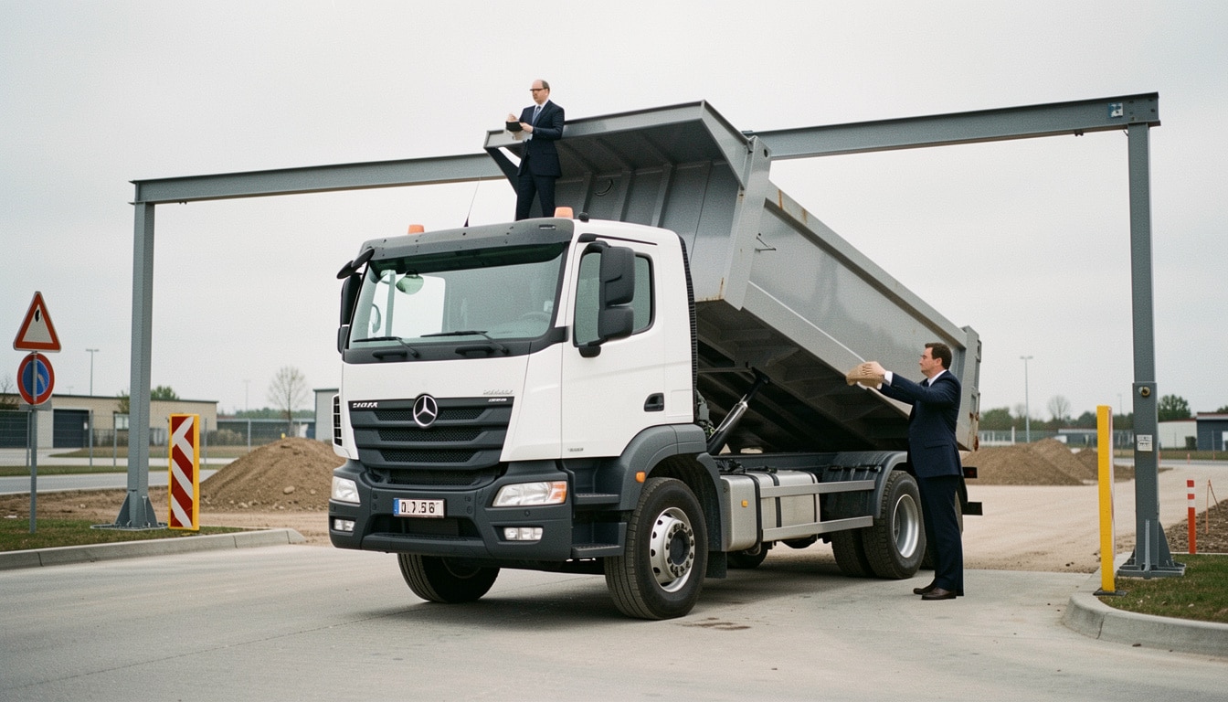 Hauteur d’un camion benne : dimensions et accès